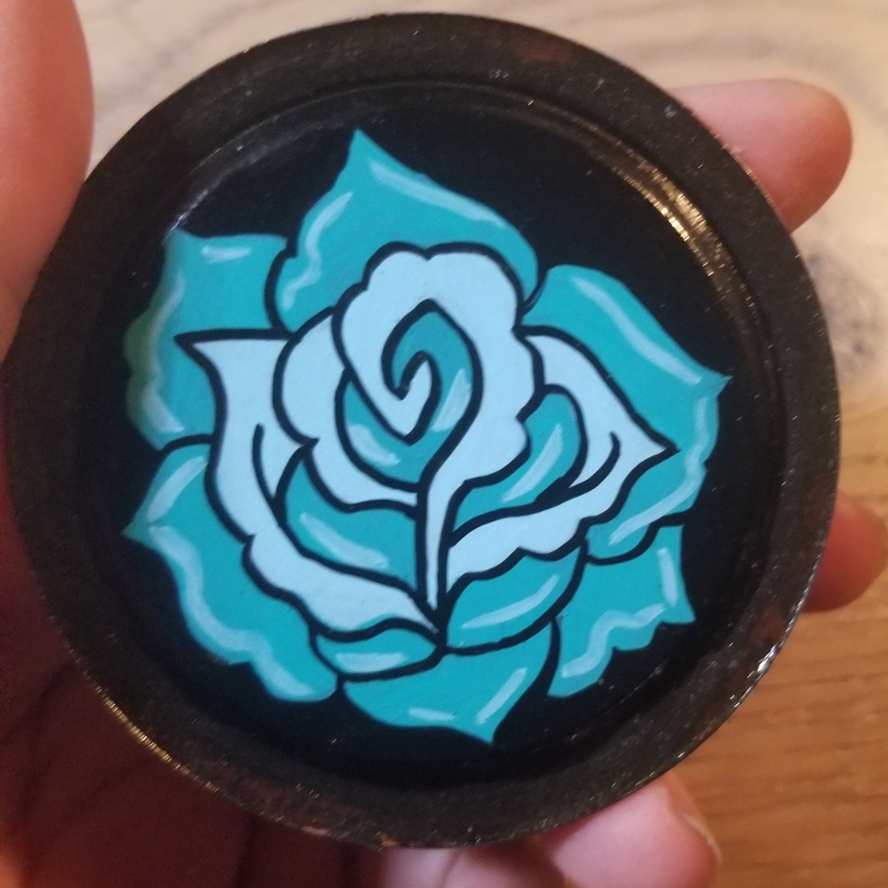 Black and Blue Rose Art Coaster